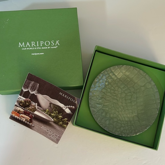 NWT MARIPOSA Croc Green Wine Plate - Picture 7 of 9